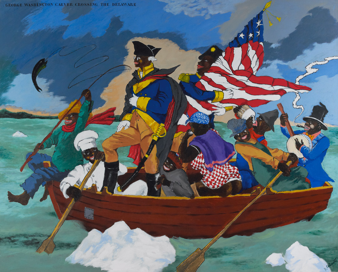 George Washington Carver Crossing the Delaware: Page From an American History Textbook by Robert Colescott